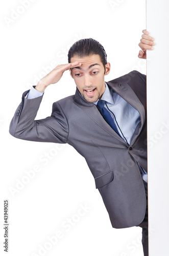 Photo: Businessman with blank message Businessman with blank message