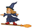 Illustration: Hexe, Kind, Mädchen, Karneval Hexe, Kind, Mädchen, Karneval