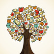 Vector: Education concept tree with books Education concept tree with books