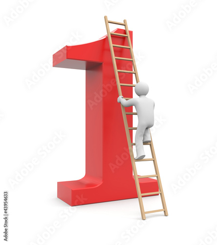 Illustration: 3d white man climb to success 3d white man climb to success