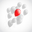 Flying balloons. Abstract vector background