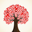 Vector: AIDS ribbon tree AIDS ribbon tree