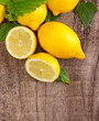Fresh lemons, upper view