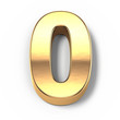 3d Gold metal numbers - number 0