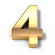 3d Gold metal numbers - number 4