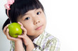 Child with green apple