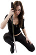 Young woman with katana