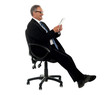 Photo: Well dressed corporate male holding wireless tablet Well dressed corporate male holding wireless tablet