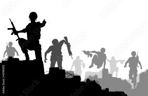 Vector: Combat troops Combat troops