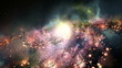 Space journey to a nebula in Full HD with alpha channel