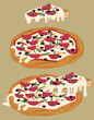 Italian pizza (salami, mozzarella, olives, tomato sauce, etc...)