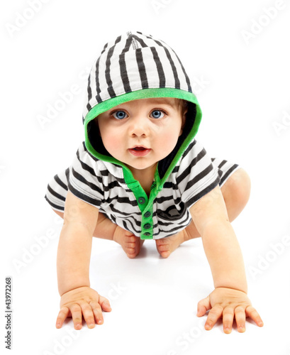 Photo: Lovely boy isolated on white background Lovely boy isolated on white background