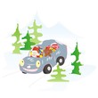 car and Santa Claus