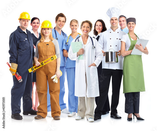 Photo: Group of industrial workers. Group of industrial workers.