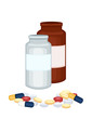 Vector: Prescription medicine bottles and pills Prescription medicine bottles and pills