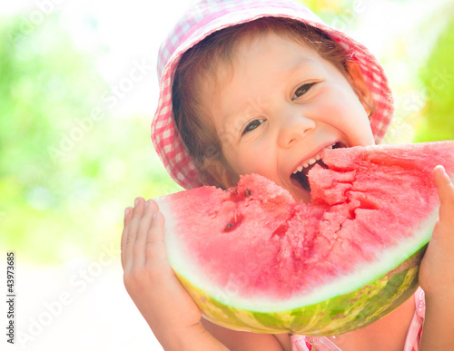 Photo: girl with watermelon girl with watermelon