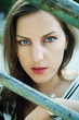 Foto: young woman with selective focus on her blue eyes young woman with selective focus on her blue eyes