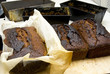 Baked gingerbread with fissured brown crust