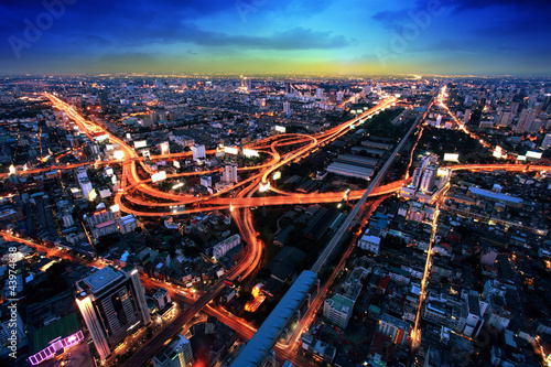 Photo: Bangkok Expressway and Highway top view, Thailand Bangkok Expressway and Highway top view, Thailand