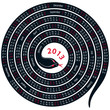 Vector: 2013 calendar spiral-shaped black snake 2013 calendar spiral-shaped black snake
