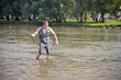 Photo: An angler and a hard fighting freshwater chub An angler and a hard fighting freshwater chub