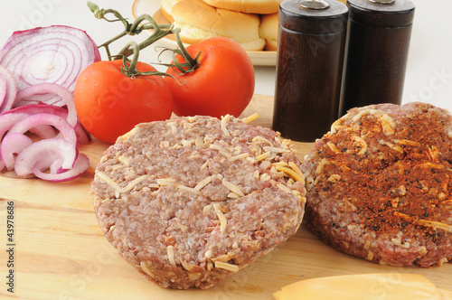 Photo: Raw hamburger patties Raw hamburger patties
