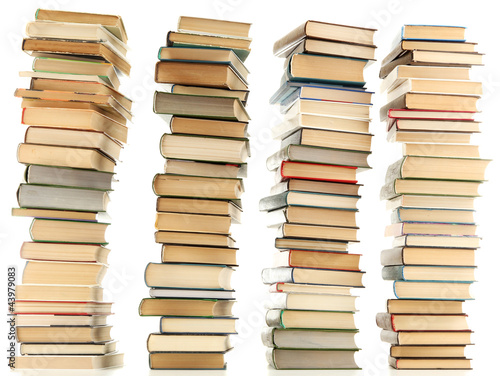 Photo: old books isolated on white old books isolated on white