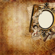 Vintage background with frame and angel
