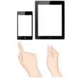 Vektor: Tablet, Mobile Phone, Finger Set Tablet, Mobile Phone, Finger Set