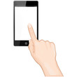 Vektor: Mobile Phone with Hand Mobile Phone with Hand