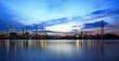 Refinery plant area at twilight Panorama