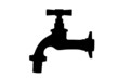 Silhouette of a faucet