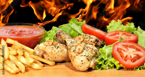 Photo: Pollo a la barbacoa. Pollo a la barbacoa.