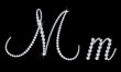 Diamond alphabetic uppercase and lowercase letters of "M"