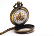Pocket watch on a white background