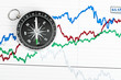 Photo: compass on the table and graph compass on the table and graph