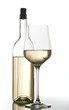 Bottle and glass of white wine