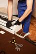 Air conditioning master preparing to install new air conditioner