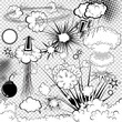 Vector comic book explosion elements. Cartoon symbols