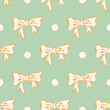 Seamless vector pattern / background  with bows and polka dots
