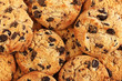 Chocolate chips cookies, close up