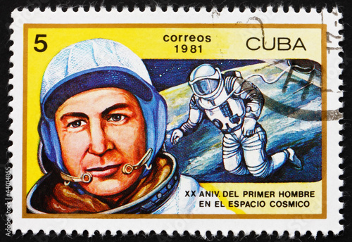 Photo: Postage stamp Cuba 1981 Aleksei A. Leonov, 1st Man to Walk in Sp Postage stamp Cuba 1981 Aleksei A. Leonov, 1st Man to Walk in Sp