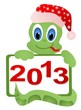 Illustration: Snake with the plate with an inscription 2013 Snake with the plate with an inscription 2013