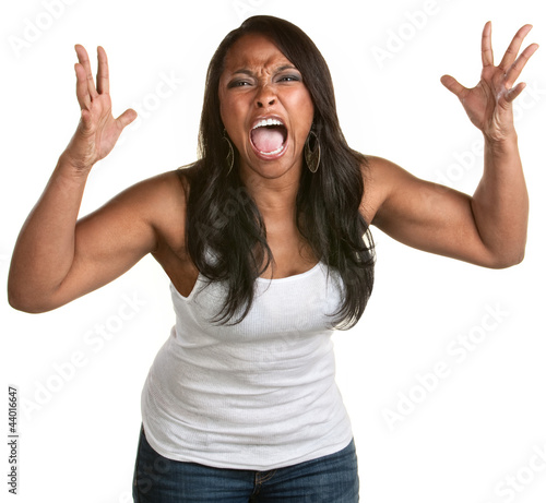 Photo: Screaming Black Woman Screaming Black Woman