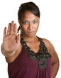 Lady Using Stop Gesture