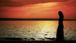 Video: girl walking at sunset girl walking at sunset