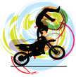 Abstract sketch of biker. Vector Illustration
