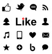 Black web icons, vector