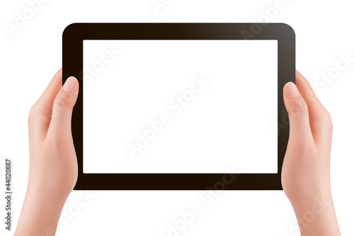 Vector: Hands holding digital tablet pc Vector illustration Hands holding digital tablet pc Vector illustration