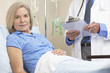 Senior Female Woman Patient In Hospital Bed
